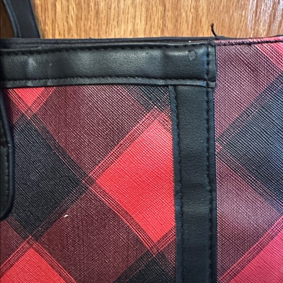 Victoria's Secret Red and Black Checkered Tote - Picture 4 of 10
